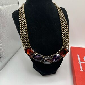 LOGO Links by Lori Goldstein Gold Chain Statement Necklace